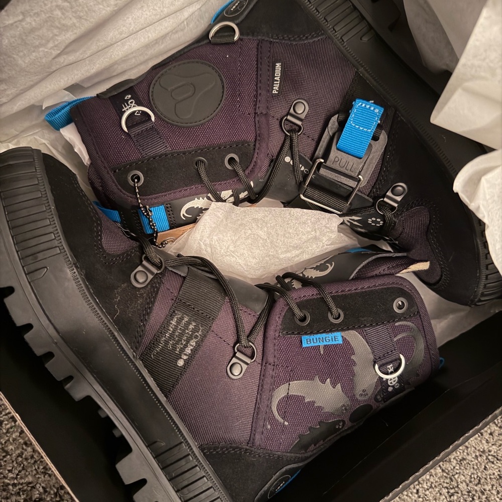 Palladium Black and Blue Tactical Boots